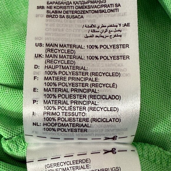 Adidas Mens 2XL Polo Shirt Green Recycled Polyester Athletic Fit Short Sleeve - Picture 4 of 5